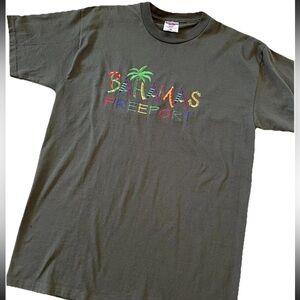 Jerseys unisex dark green cotton/poly T-shirt -Freeport Bahamas-travel NWOT